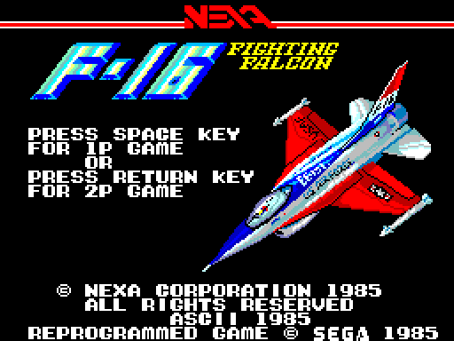 F16 Fighting Falcon (SC-3000) [!] - screen 1
